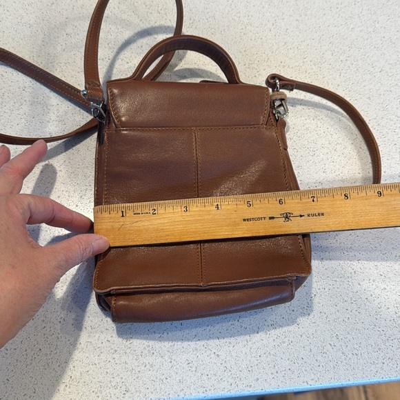 Fossil Women's Brown Leather silver Tone Crossbody Bag With Magnetic Lock Sz S - Picture 14 of 14